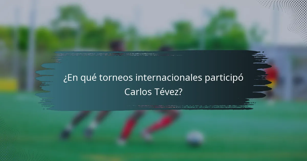 ¿En qué torneos internacionales participó Carlos Tévez?